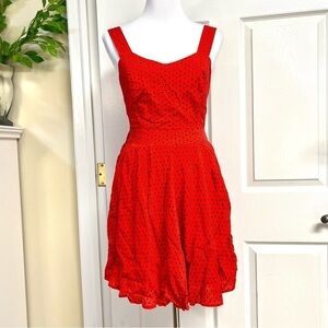 Y2K Forever 21 Vintage red dots boho tie back swing dress women’s size S barbie